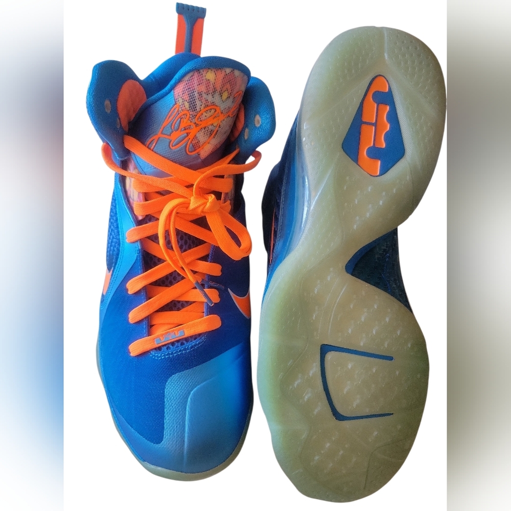 Nike Lebron 9 2011china Blue and Orange Athletic Shoes Sz11.5 - Picture 4 of 14